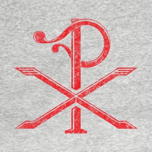 Distressed Red Chi Rho T-Shirt